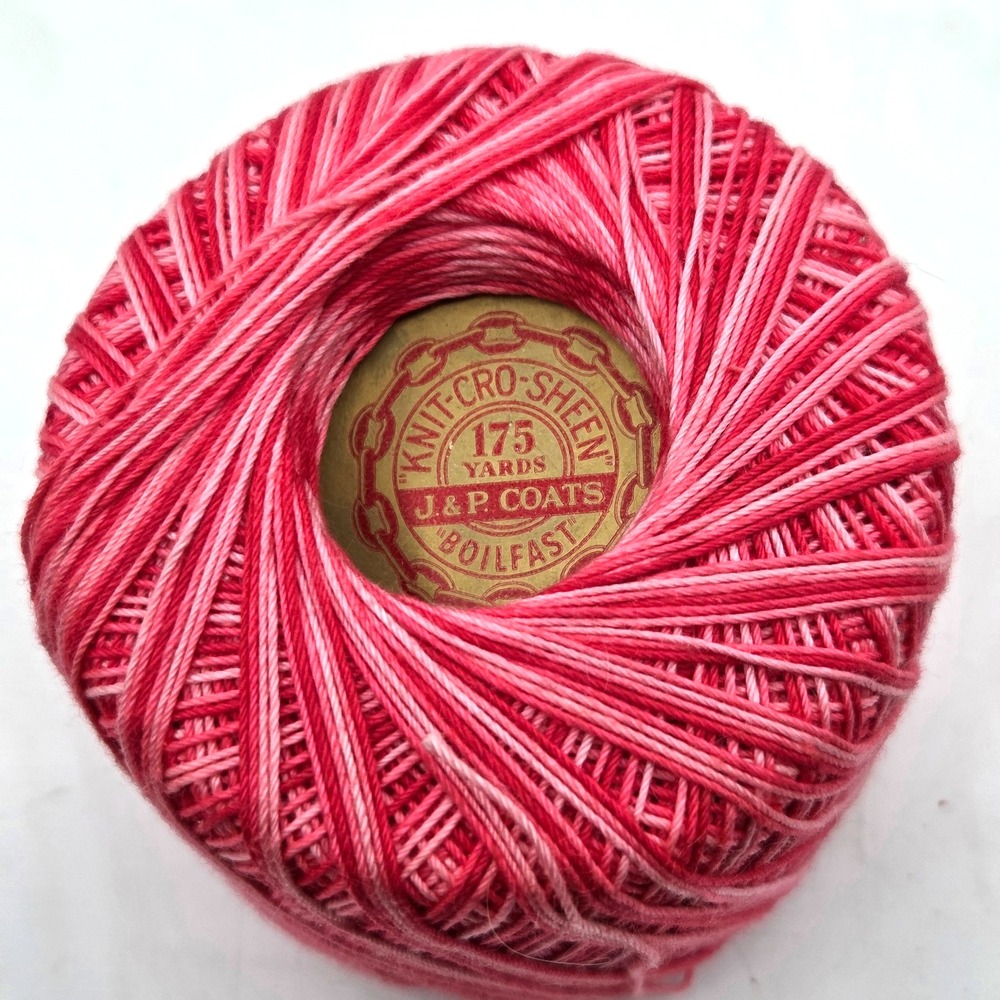J&P Coats Knit-Cro-Sheen Boilfast Mercerized Cotton Crochet Thread 175 Yds